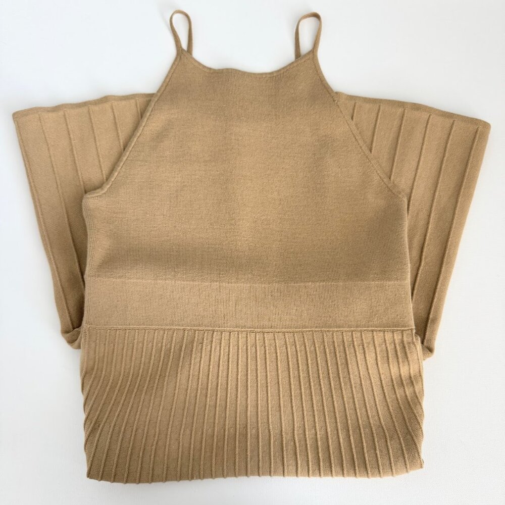 NWT Banana Republic Ribbed Knit Halter Midi Dress Camel Neutral S - Picture 6 of 8